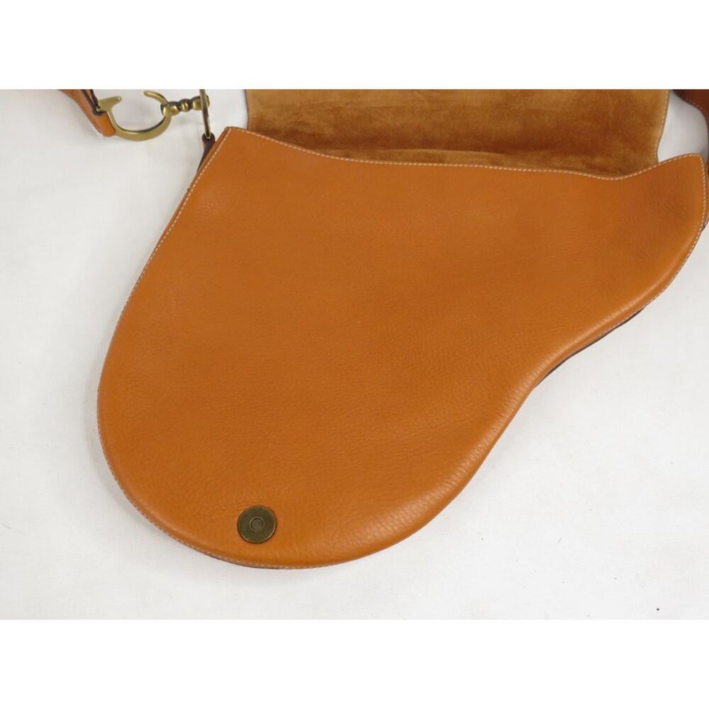 Christian Dior Saddle Bag – Tan Leather with Brass “CD” Hardware - Picture 9 of 15